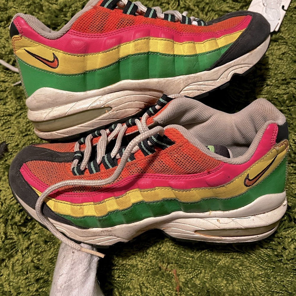 Nike air max rainbow neon sneakers 6y